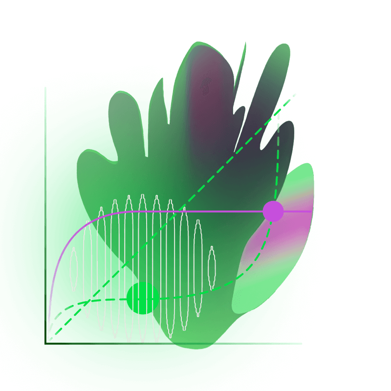 Illustration of a graph with abstract organic shapes.